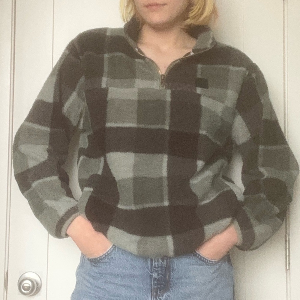 Volcom Olive and Dark Green Quarter-Zip Pullover